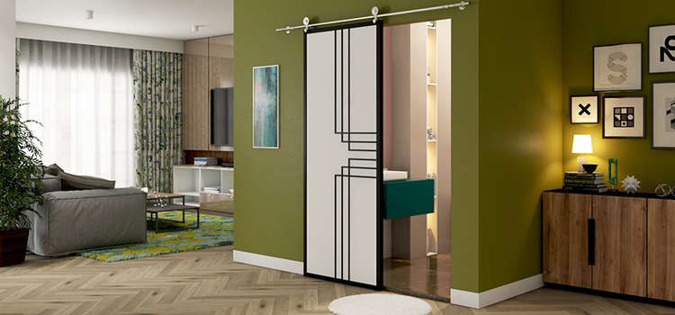 sliding bathroom door installation in Sarasota